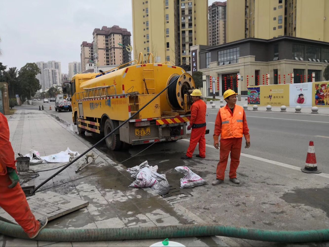 噶尔排污管道清淤-管道清洗